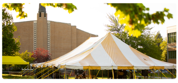 InTents tent on the lawn of WWU